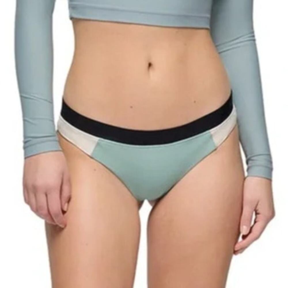 Prana Baja Bound Cheeky Swim Bottom Size XL Saltwater Colorblock Low Rise Sporty